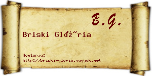 Briski Glória névjegykártya
